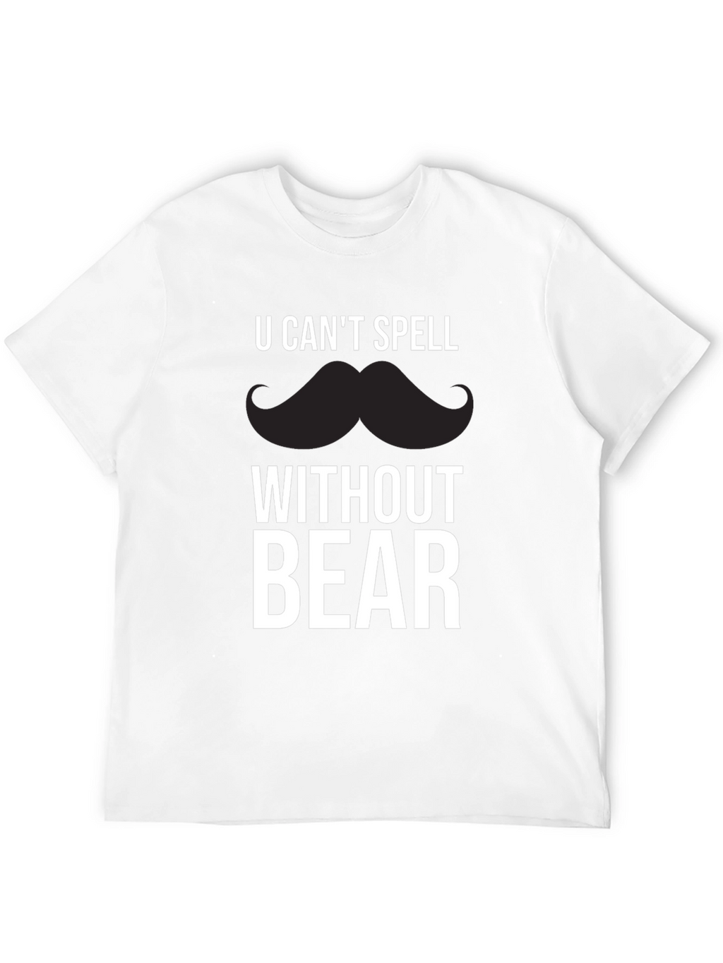 Funny Mustache Bear Graphic T-Shirt