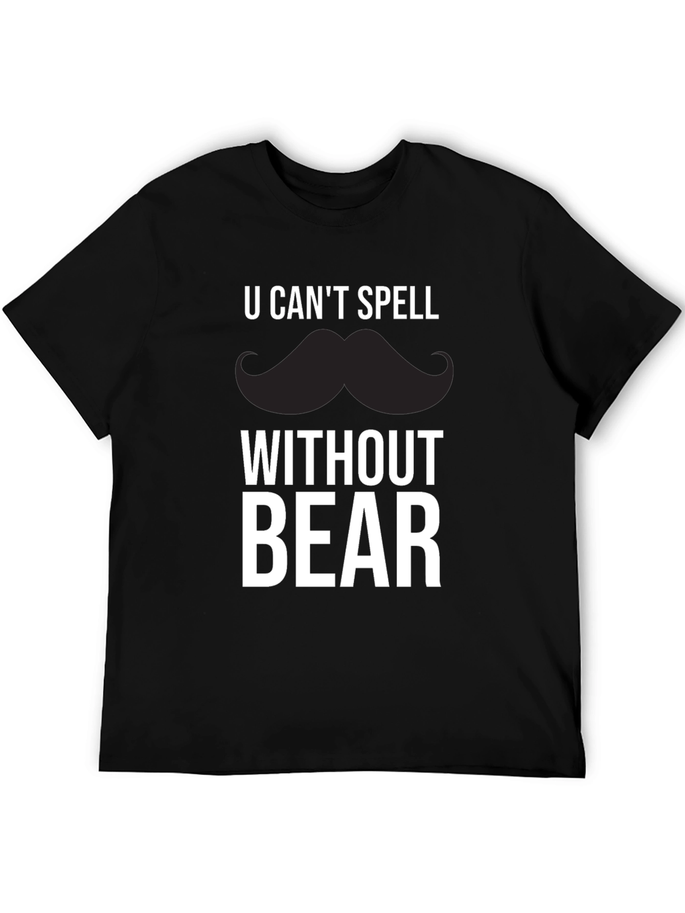 Funny Mustache Bear Graphic T-Shirt