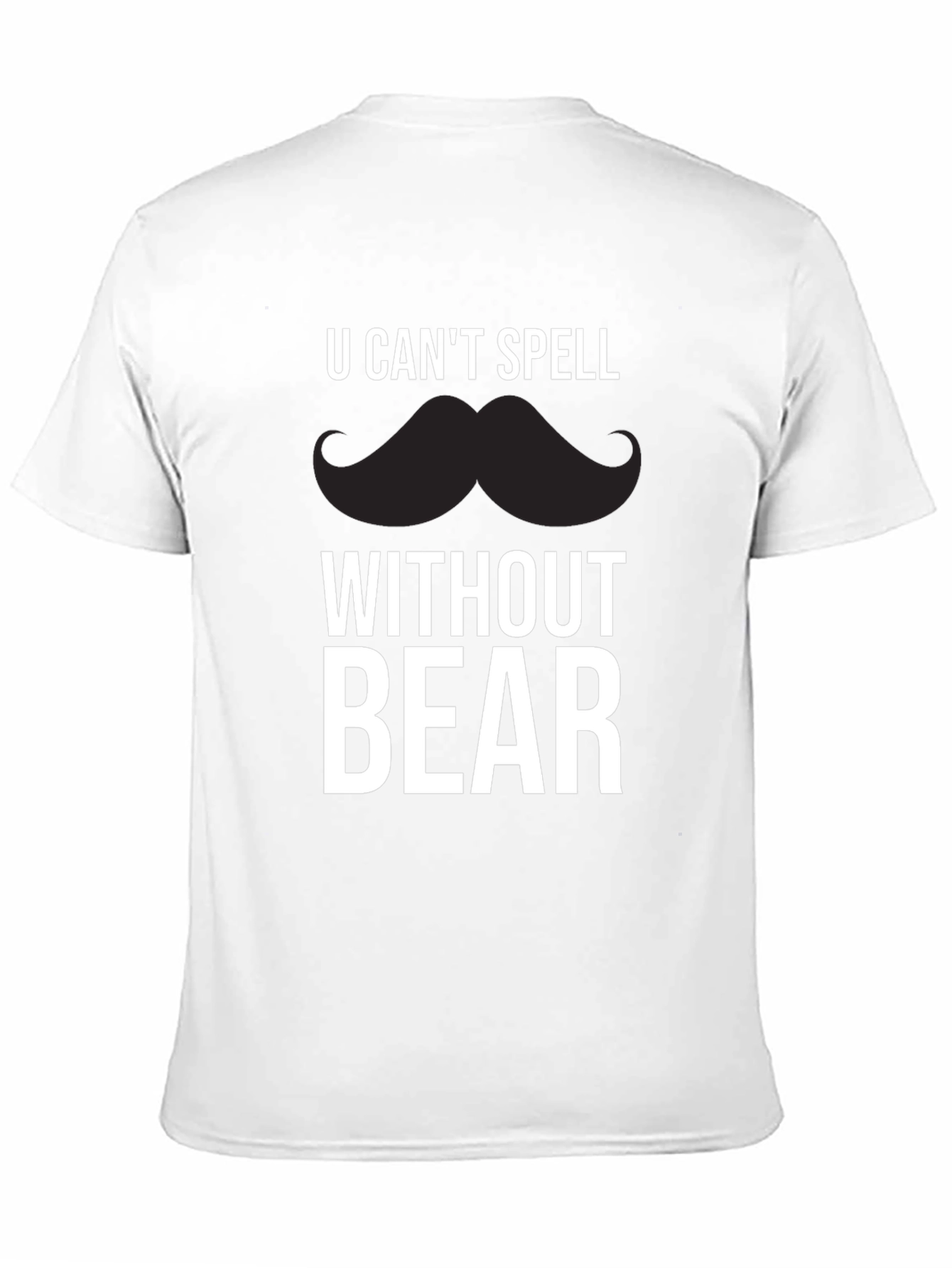 Funny Mustache Bear Graphic T-Shirt