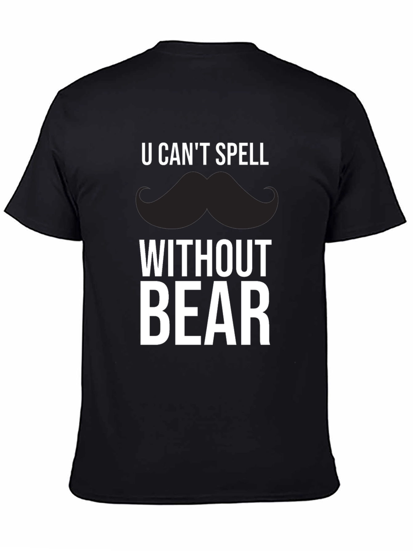 Funny Mustache Bear Graphic T-Shirt