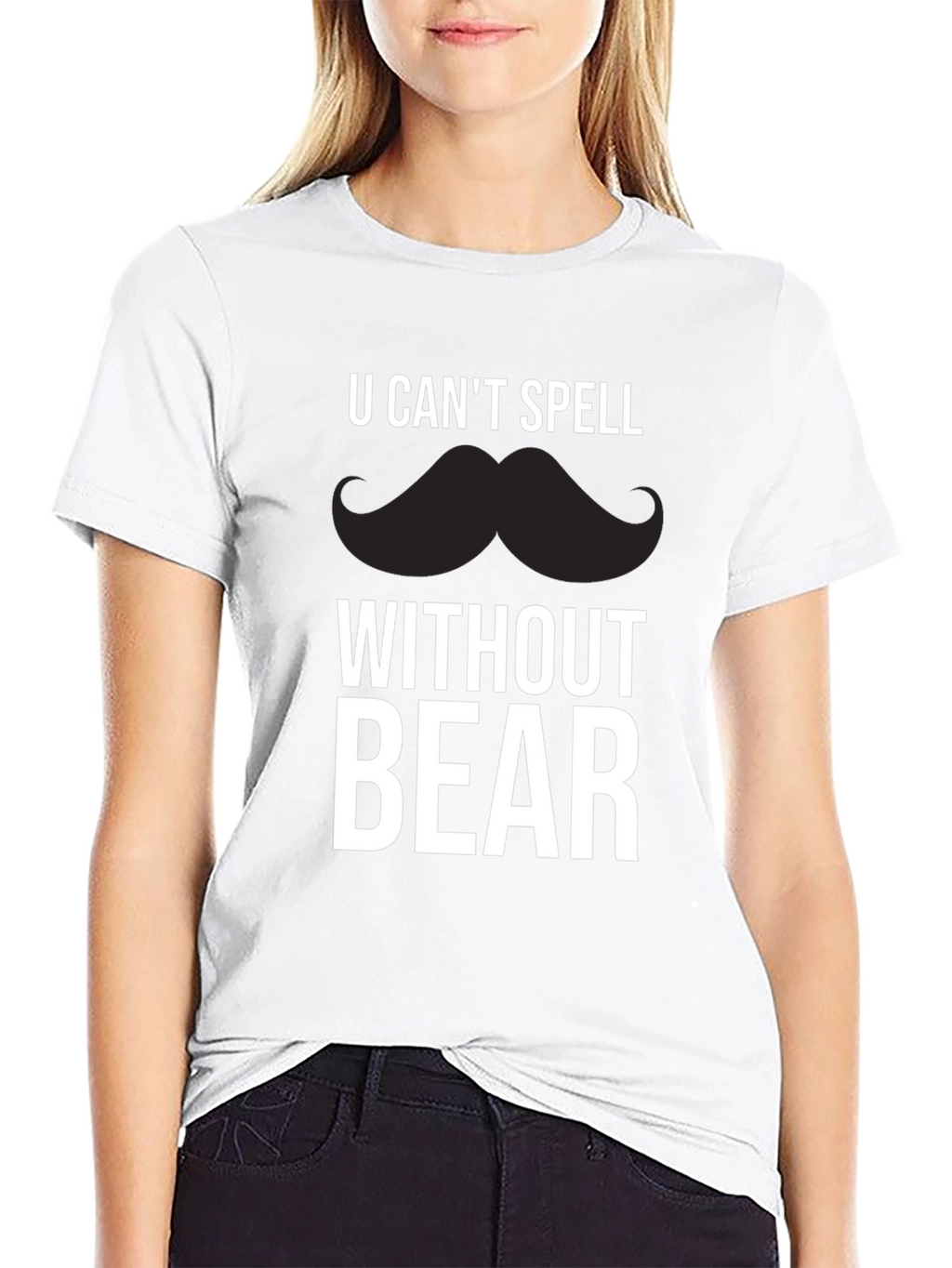 Funny Mustache Bear Graphic T-Shirt