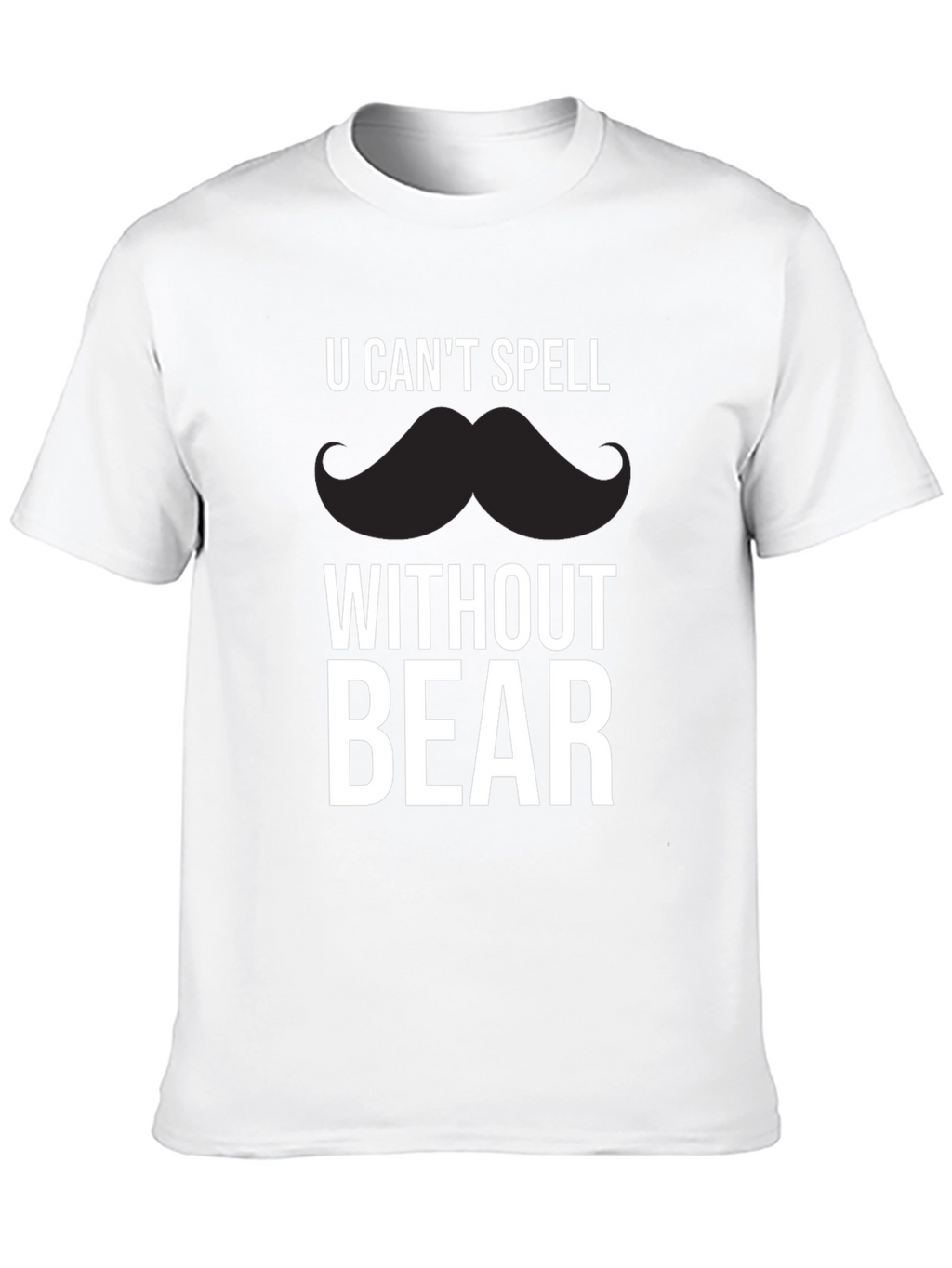 Funny Mustache Bear Graphic T-Shirt