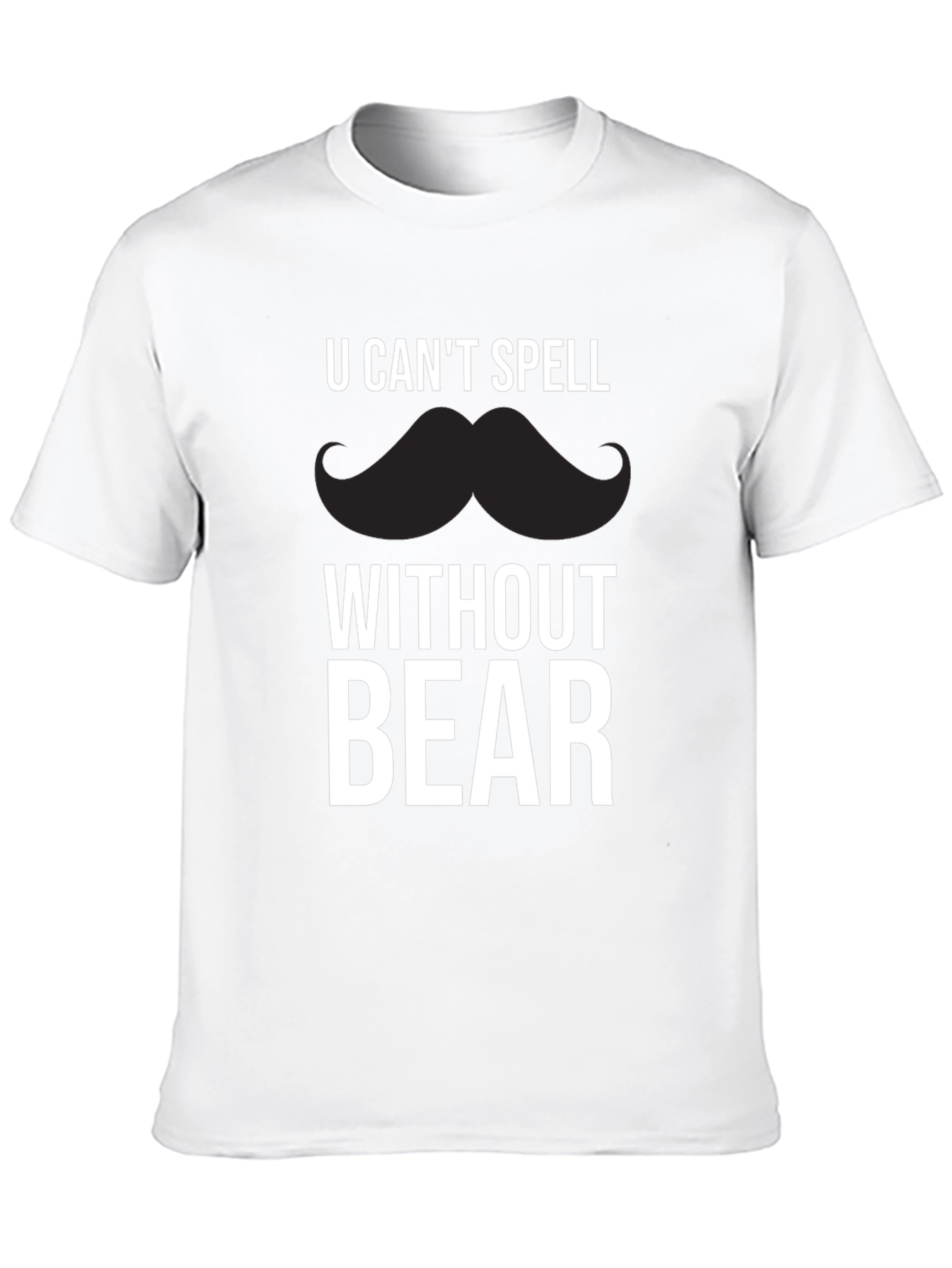 Funny Mustache Bear Graphic T-Shirt