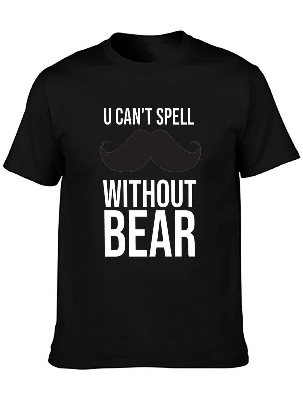 Funny Mustache Bear Graphic T-Shirt