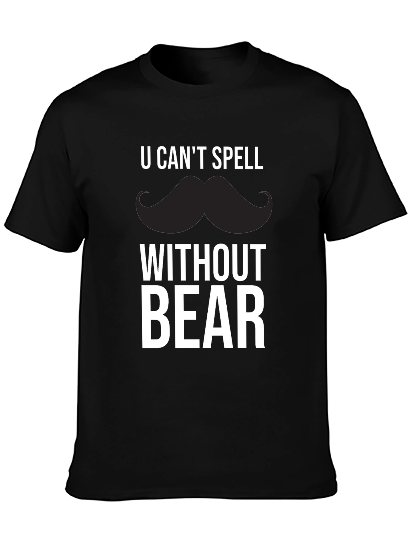 Funny Mustache Bear Graphic T-Shirt