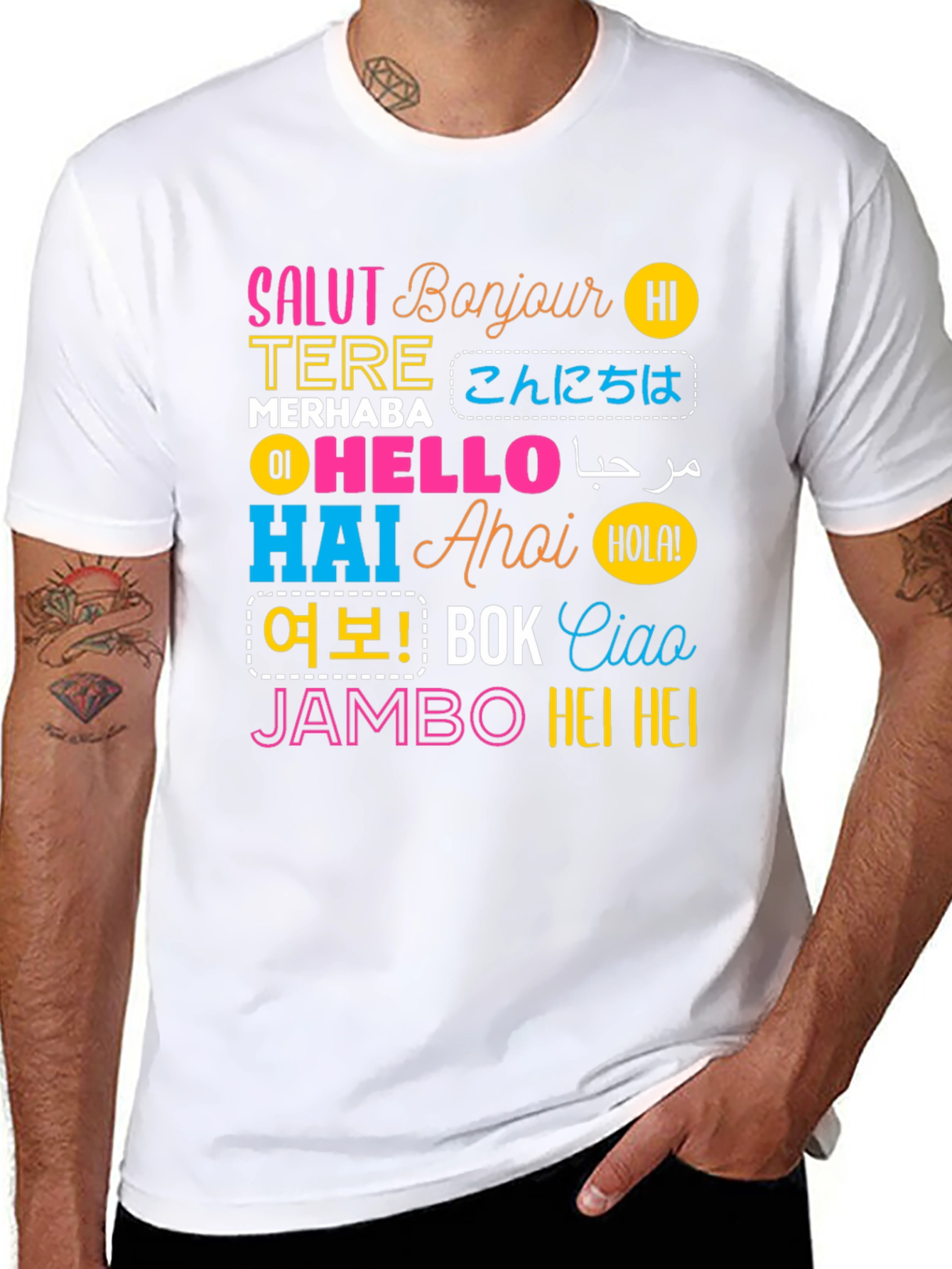 World Hello T-Shirt: Multilingual Greetings
