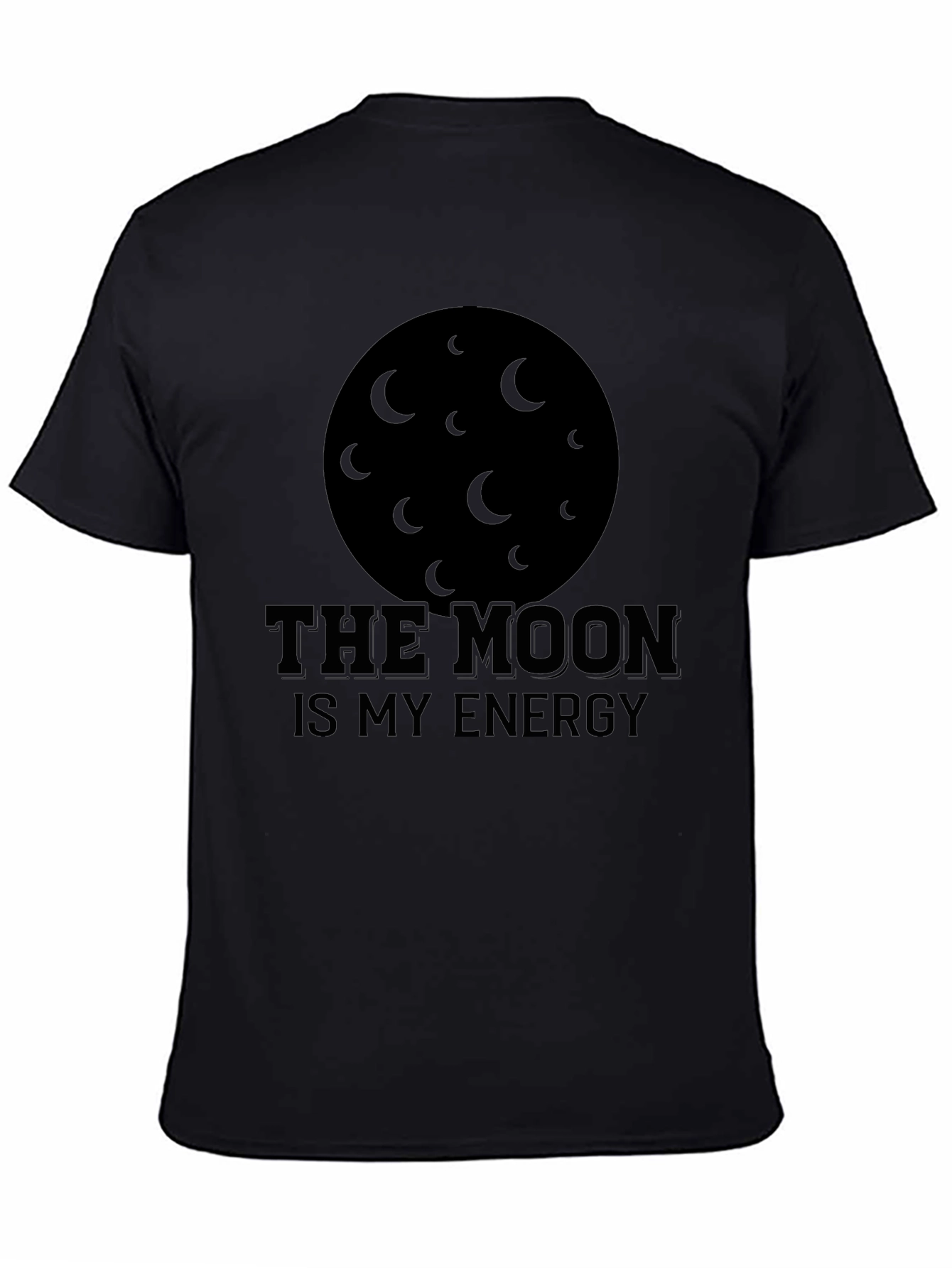 The Moon Is My Energy Black T-Shirt