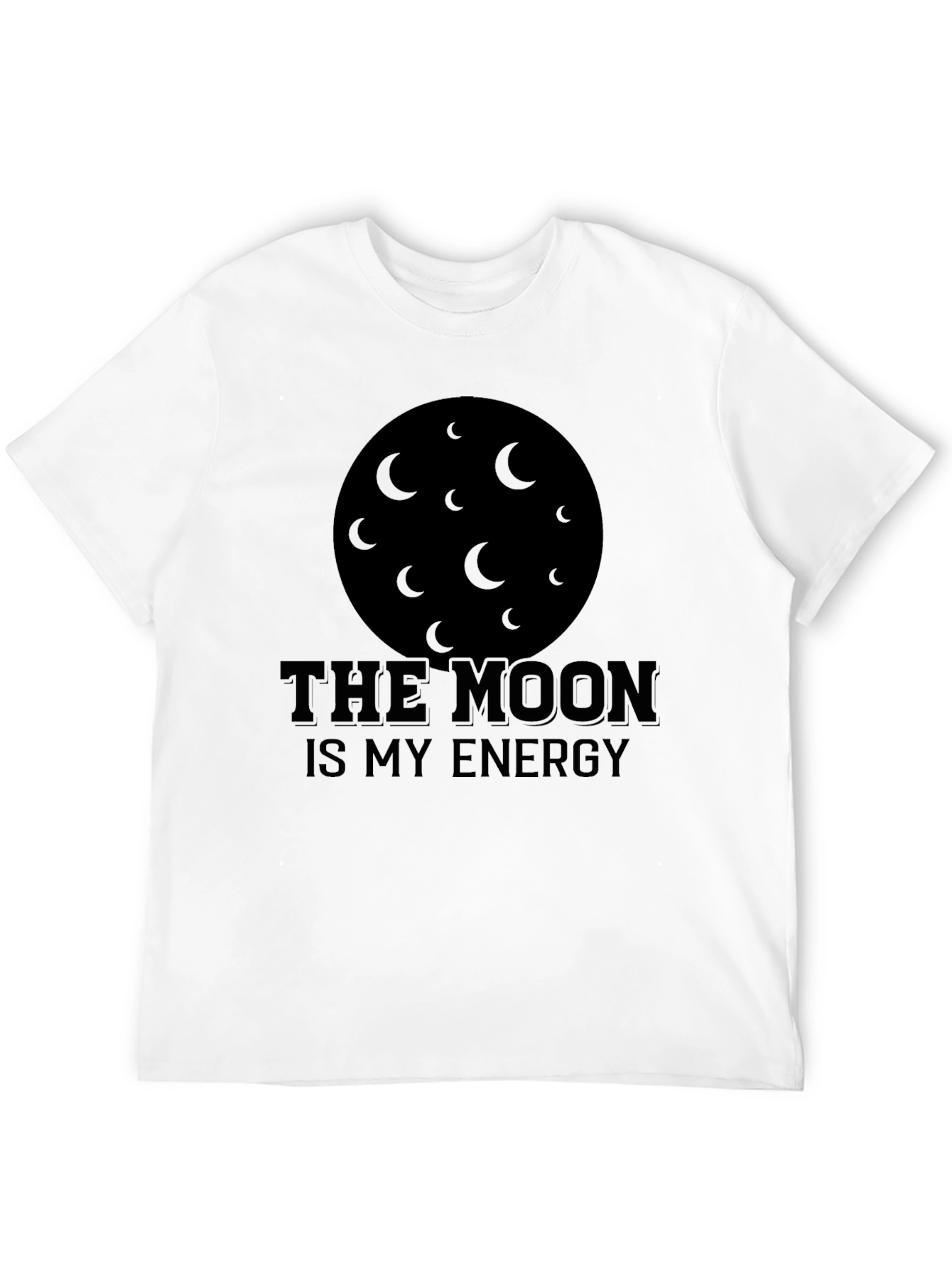 The Moon Is My Energy Black T-Shirt