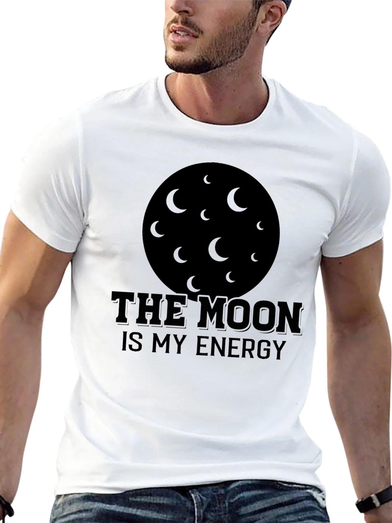 The Moon Is My Energy Black T-Shirt