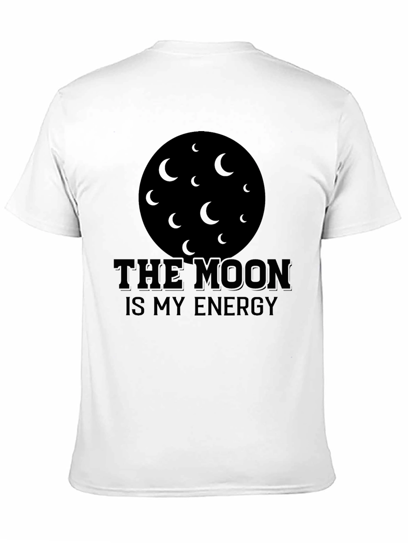The Moon Is My Energy Black T-Shirt