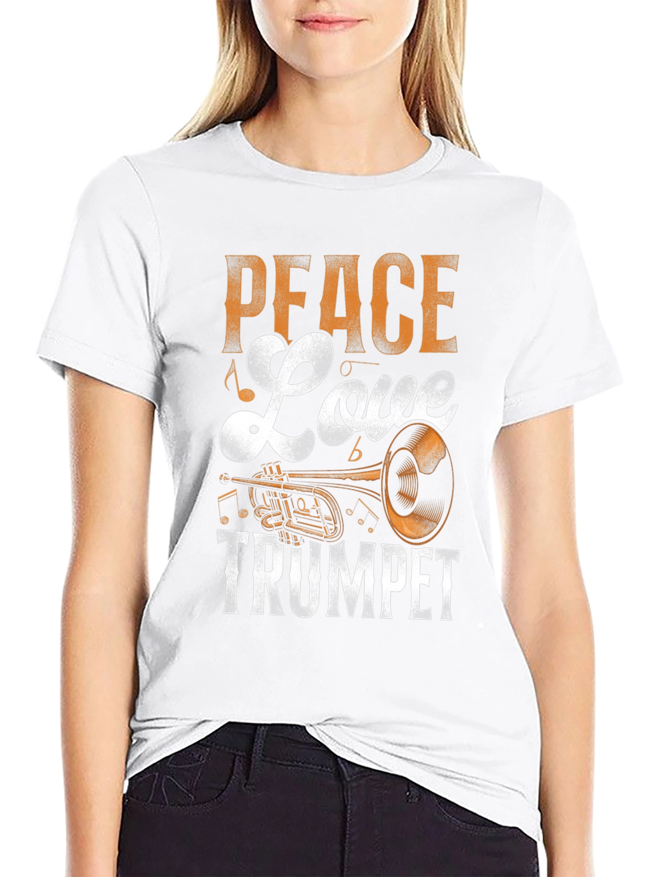 Peace Love Trumpet Graphic Tee