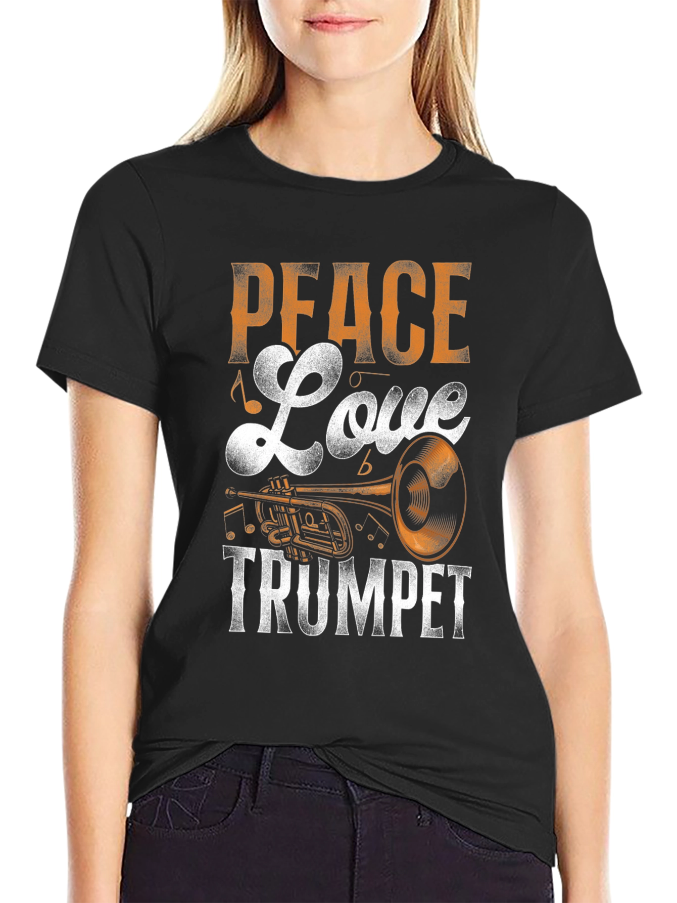 Peace Love Trumpet Graphic Tee