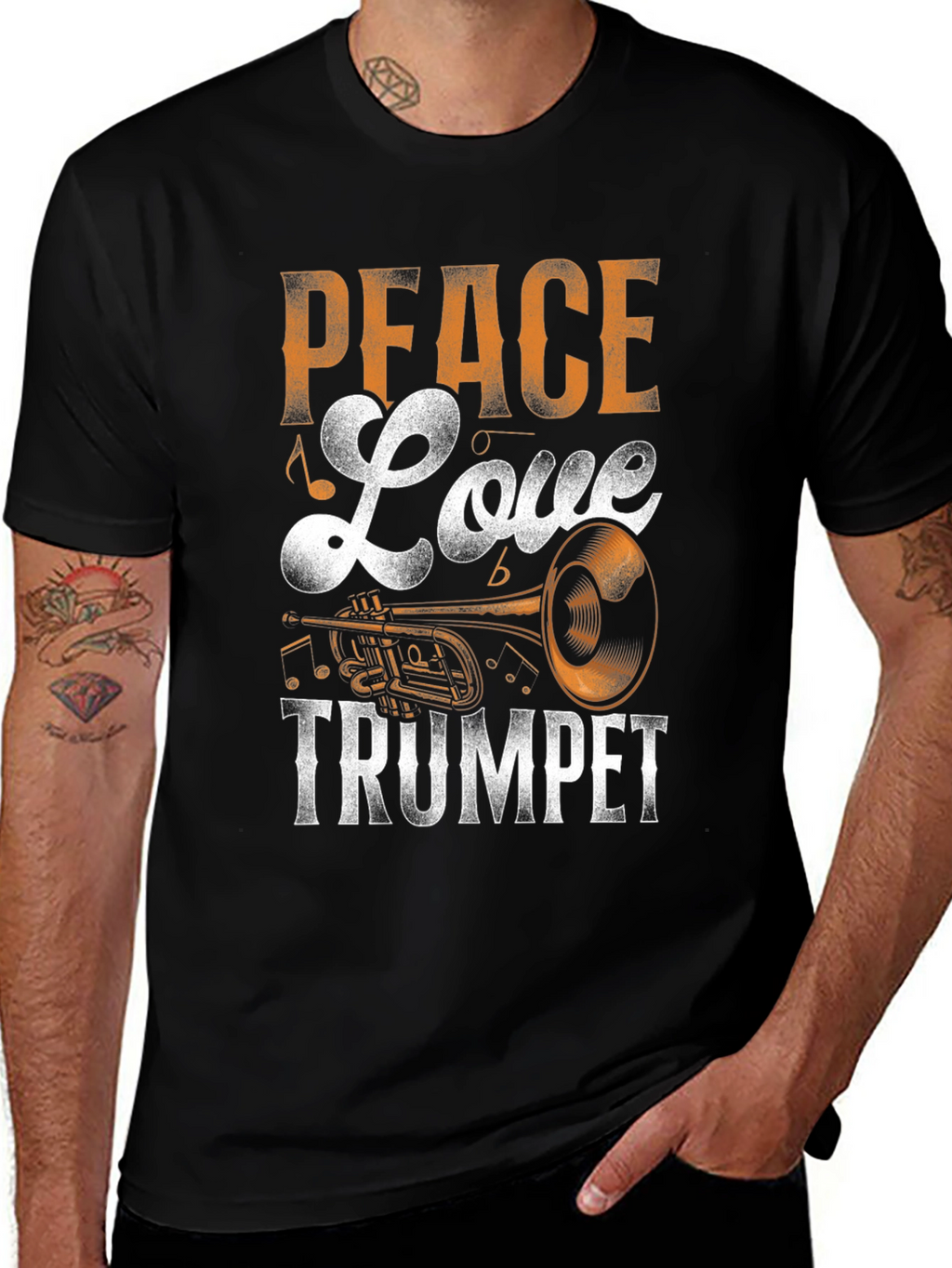 Peace Love Trumpet Graphic Tee