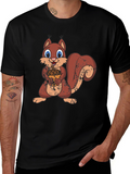 Cute Squirrel Holding Acorn Graphic Tee