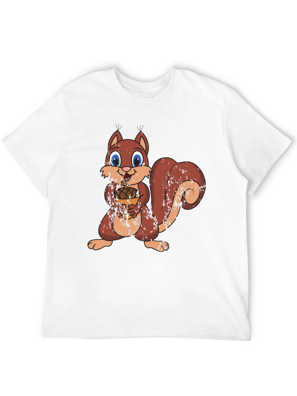 Cute Squirrel Holding Acorn Graphic Tee