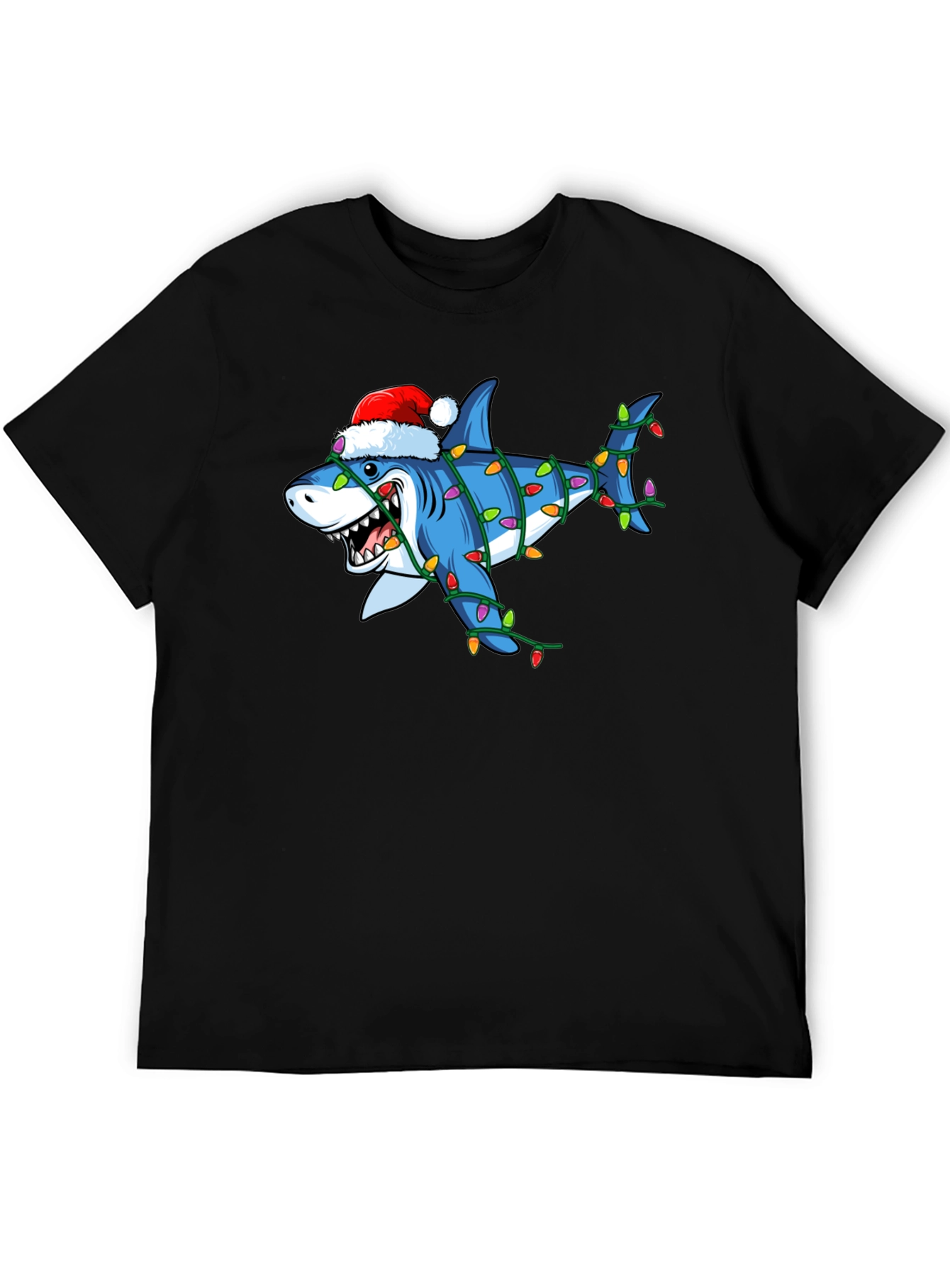 Holiday Shark T-Shirt - Christmas Lights Graphic Tee