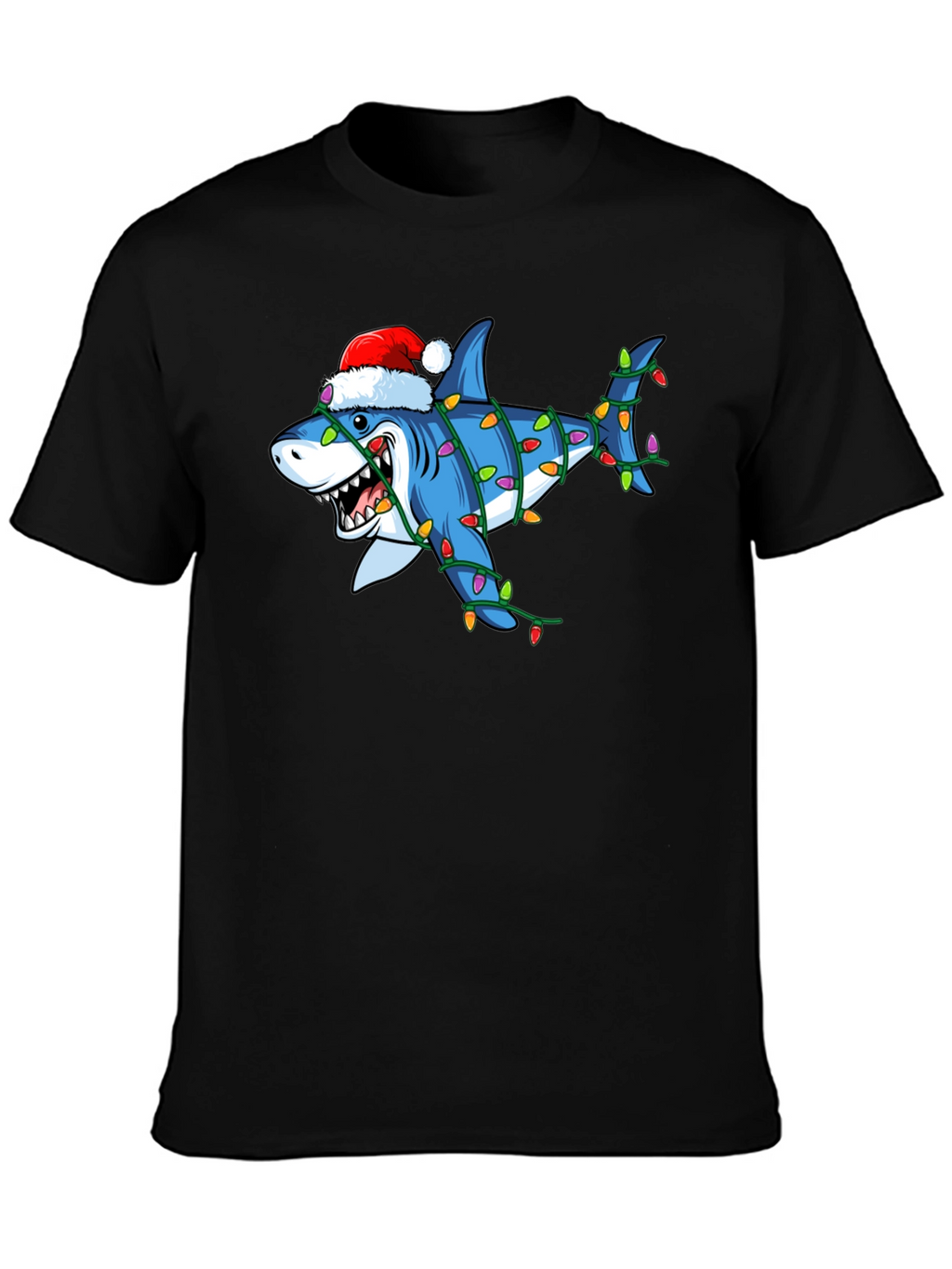 Holiday Shark T-Shirt - Christmas Lights Graphic Tee