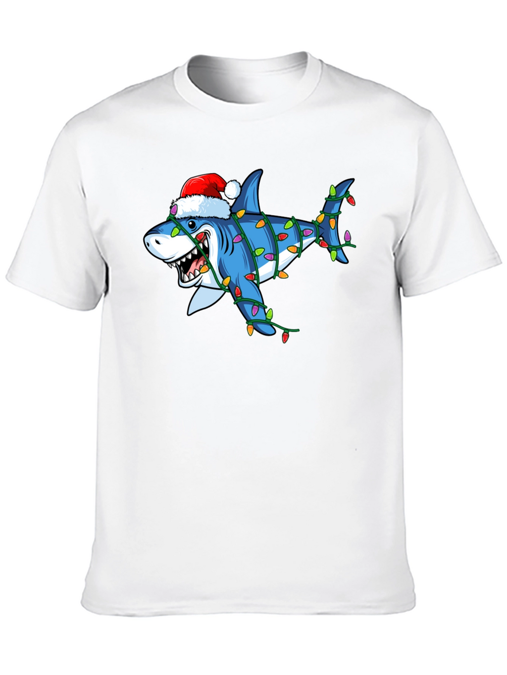 Holiday Shark T-Shirt - Christmas Lights Graphic Tee