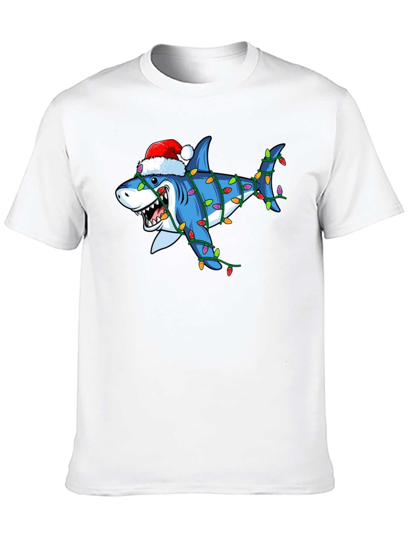 Holiday Shark T-Shirt - Christmas Lights Graphic Tee