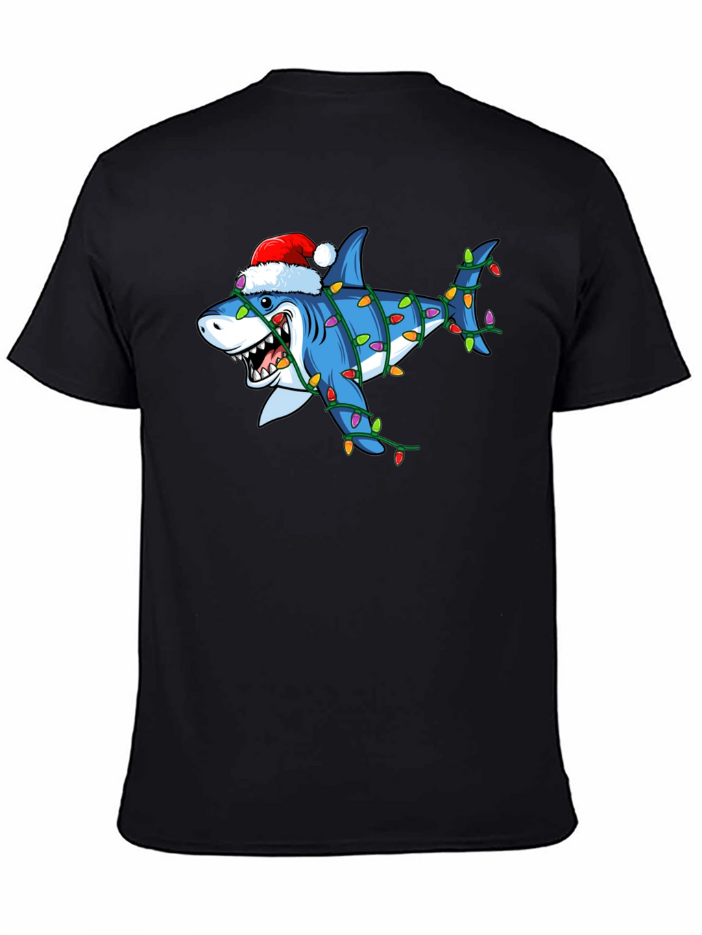 Holiday Shark T-Shirt - Christmas Lights Graphic Tee