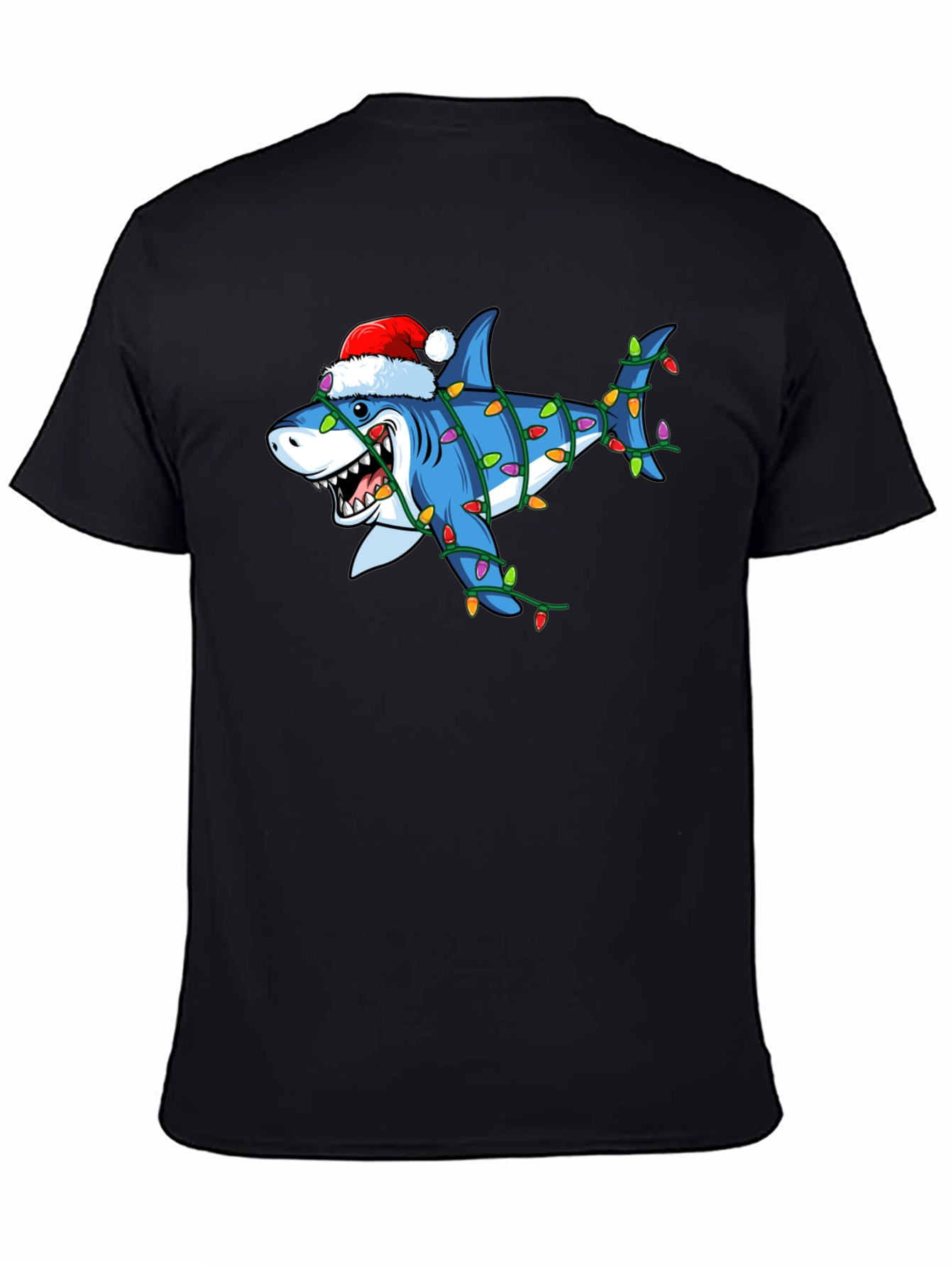 Holiday Shark T-Shirt - Christmas Lights Graphic Tee