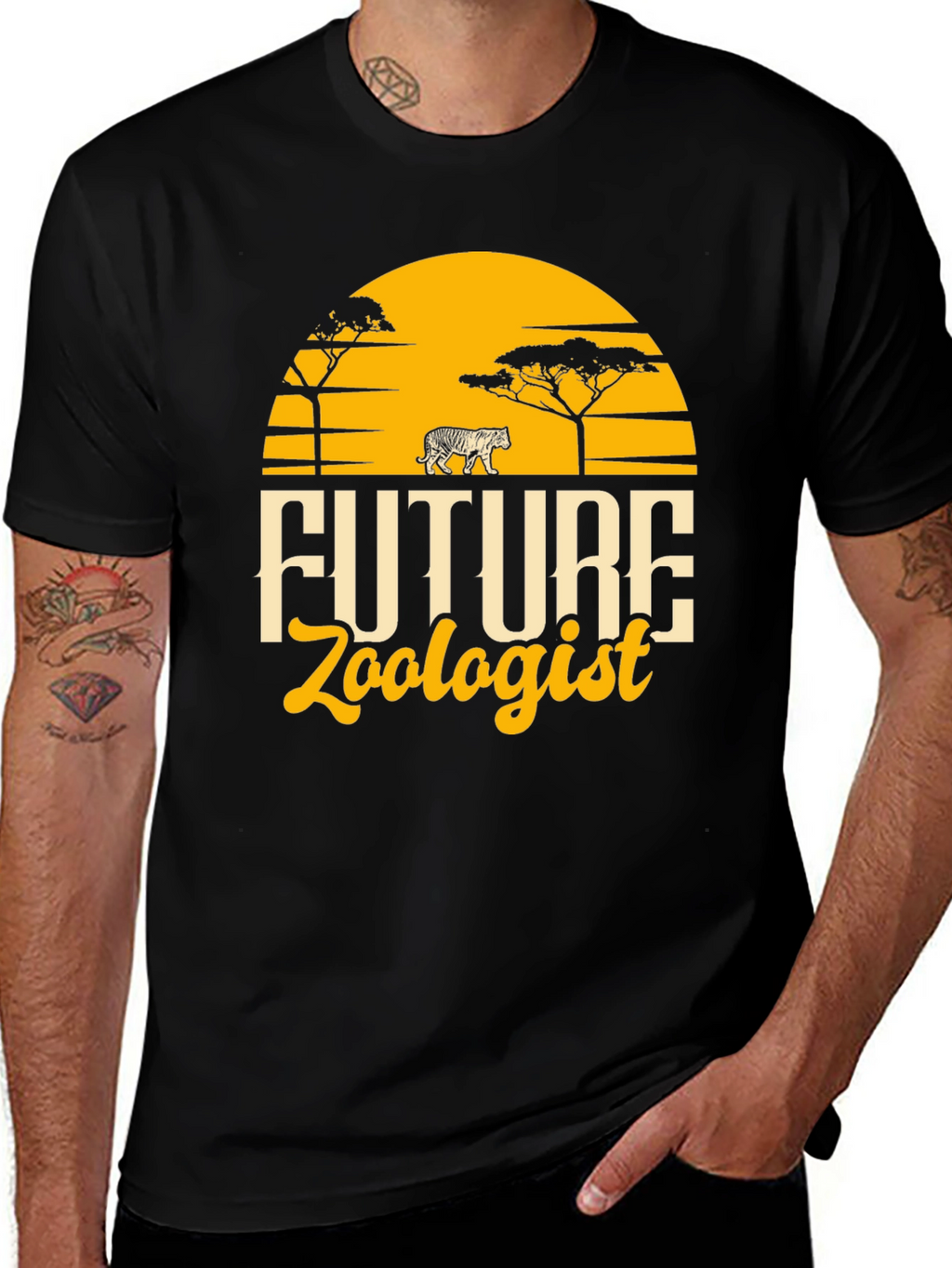 Future Zoologist Black Graphic T-Shirt