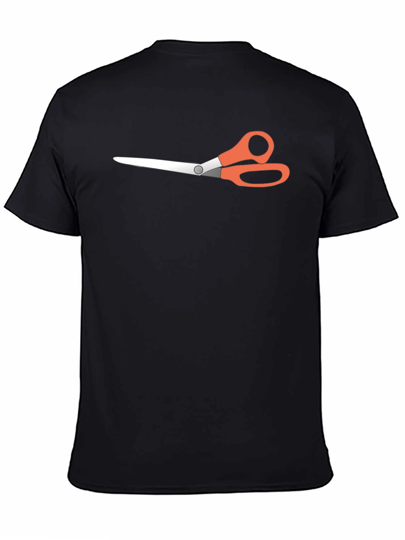 Scissors Graphic Tee - Black Casual T-Shirt