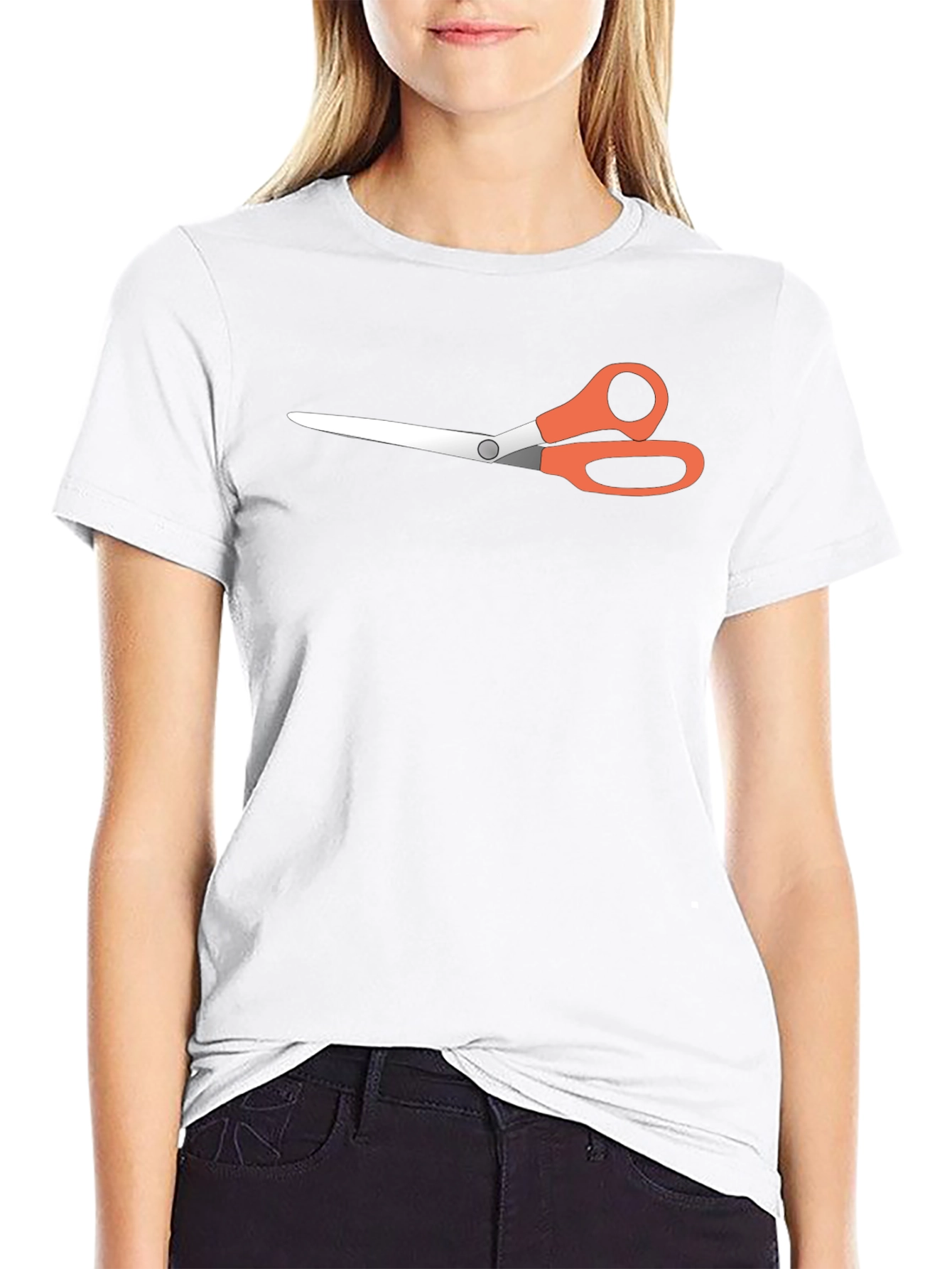 Scissors Graphic Tee - Black Casual T-Shirt