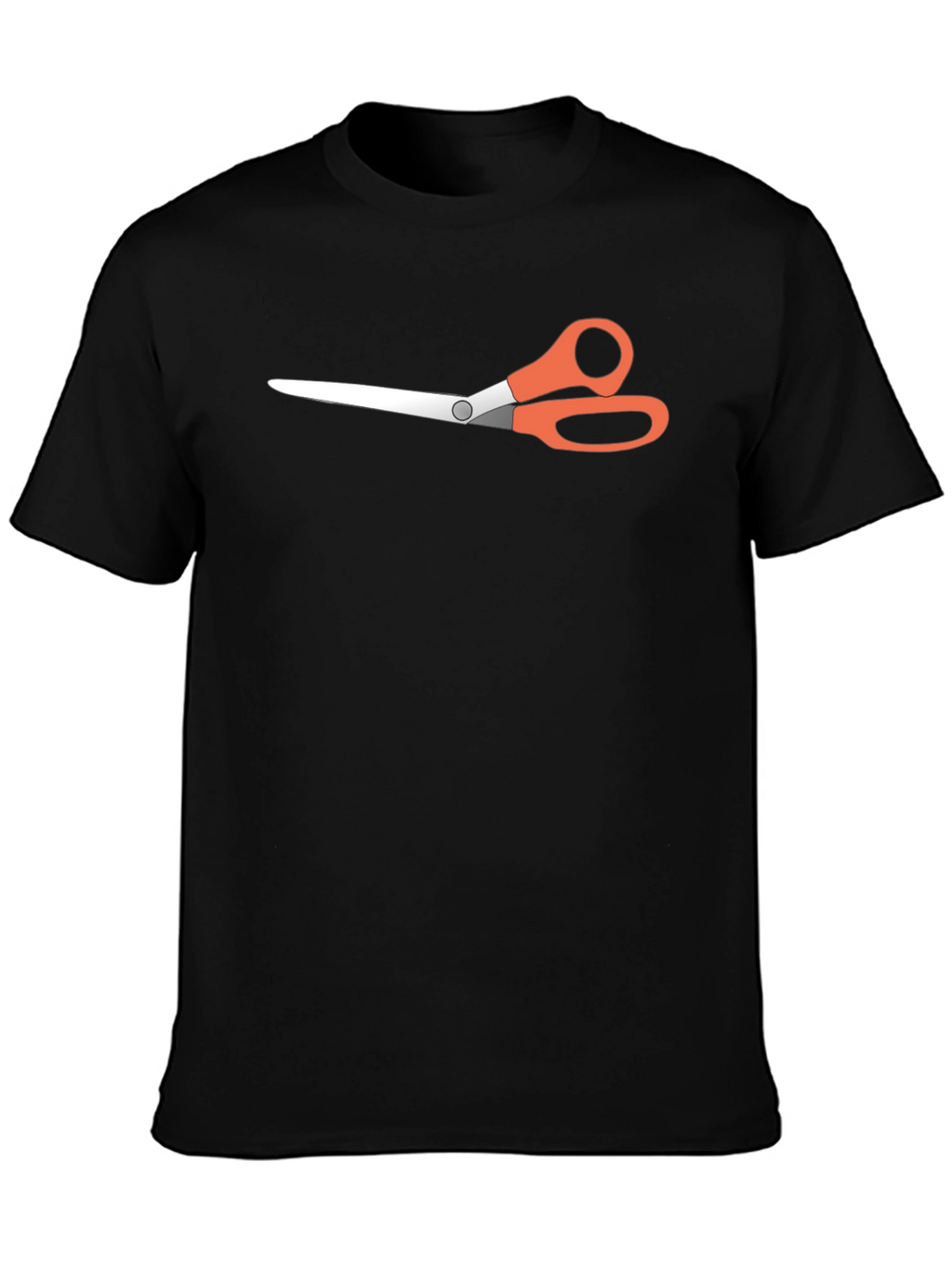 Scissors Graphic Tee - Black Casual T-Shirt