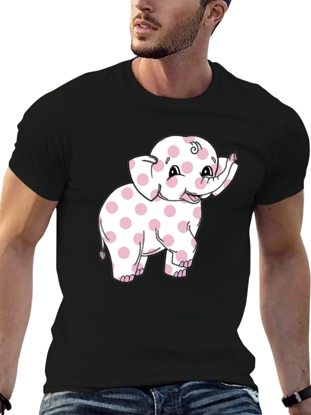 Pink Polka Dot Elephant Graphic Tee