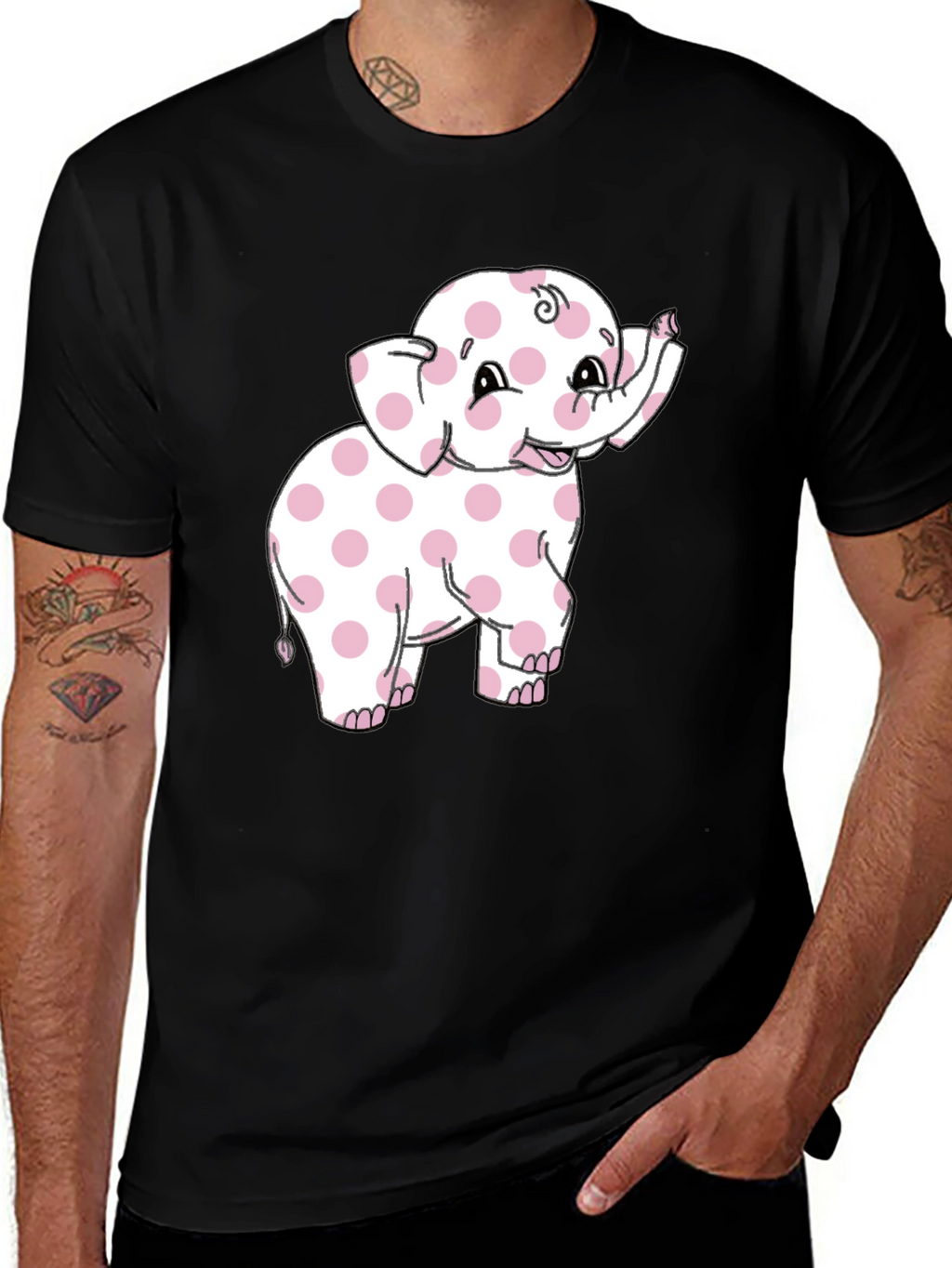 Pink Polka Dot Elephant Graphic Tee
