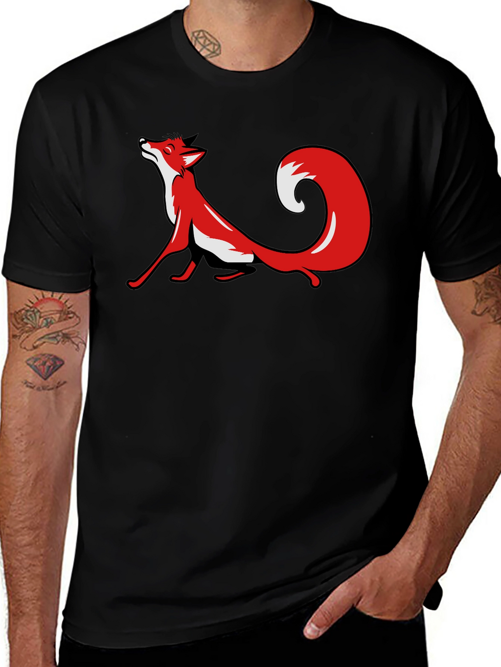 Fox Graphic T-Shirt - Casual Black Tee