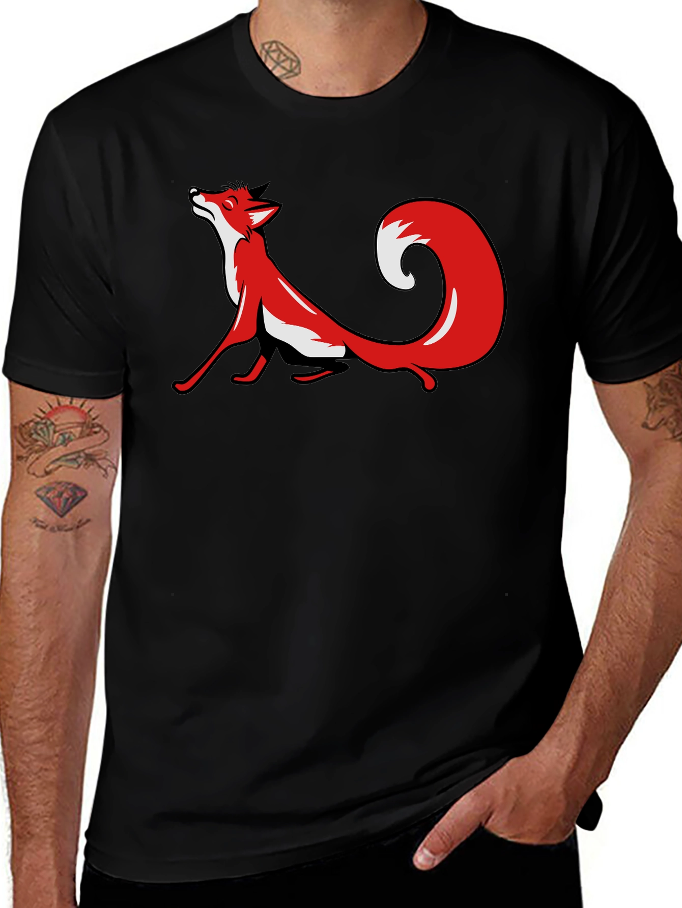 Fox Graphic T-Shirt - Casual Black Tee