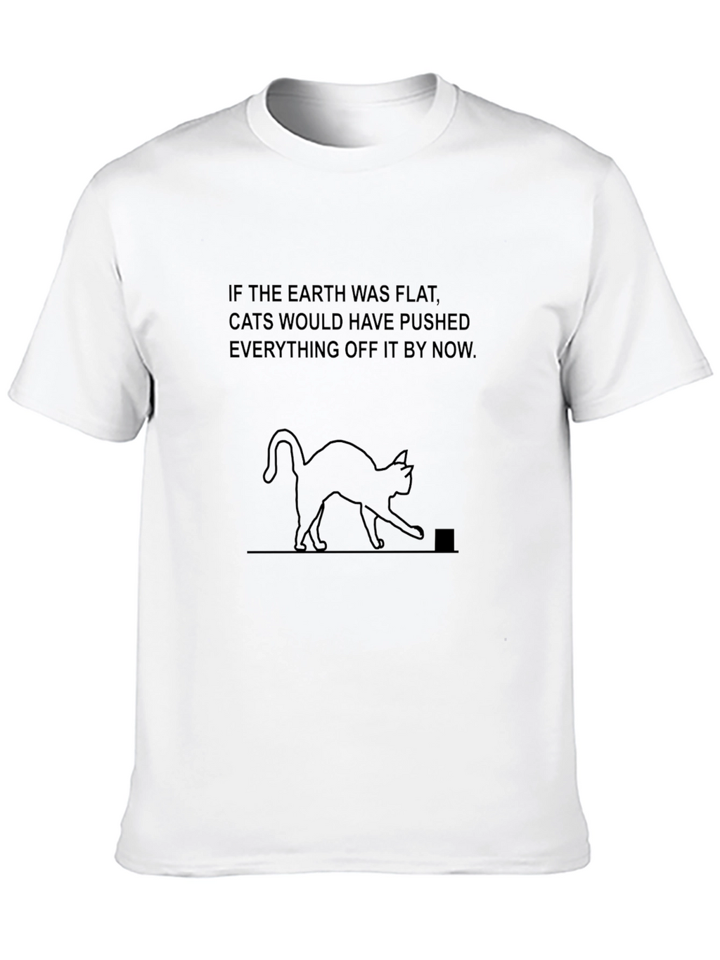 Flat Earth Cat T-Shirt - Funny Design
