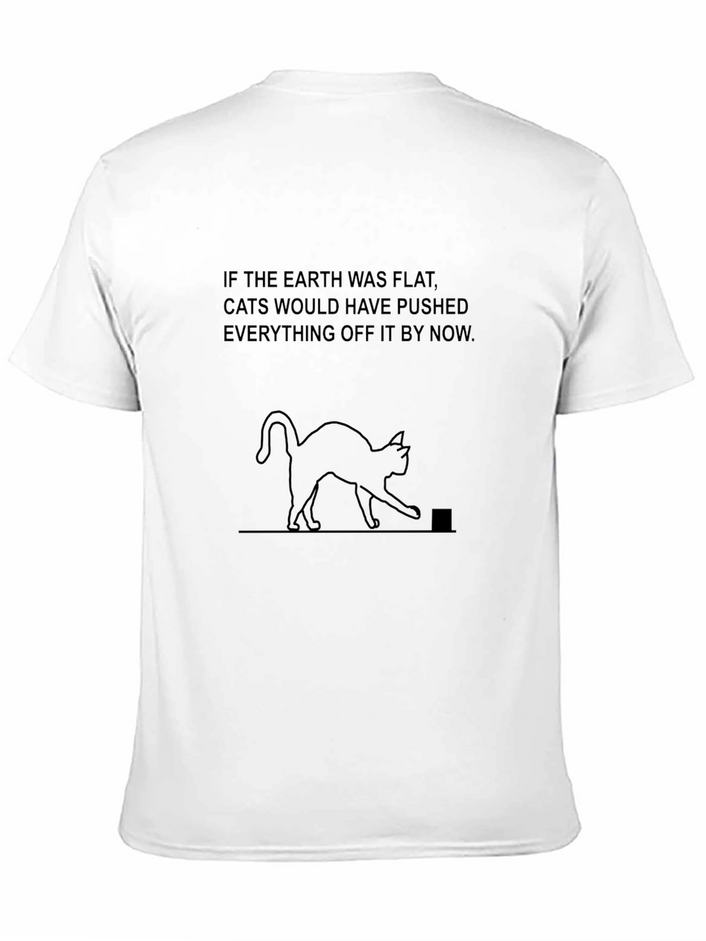 Flat Earth Cat T-Shirt - Funny Design
