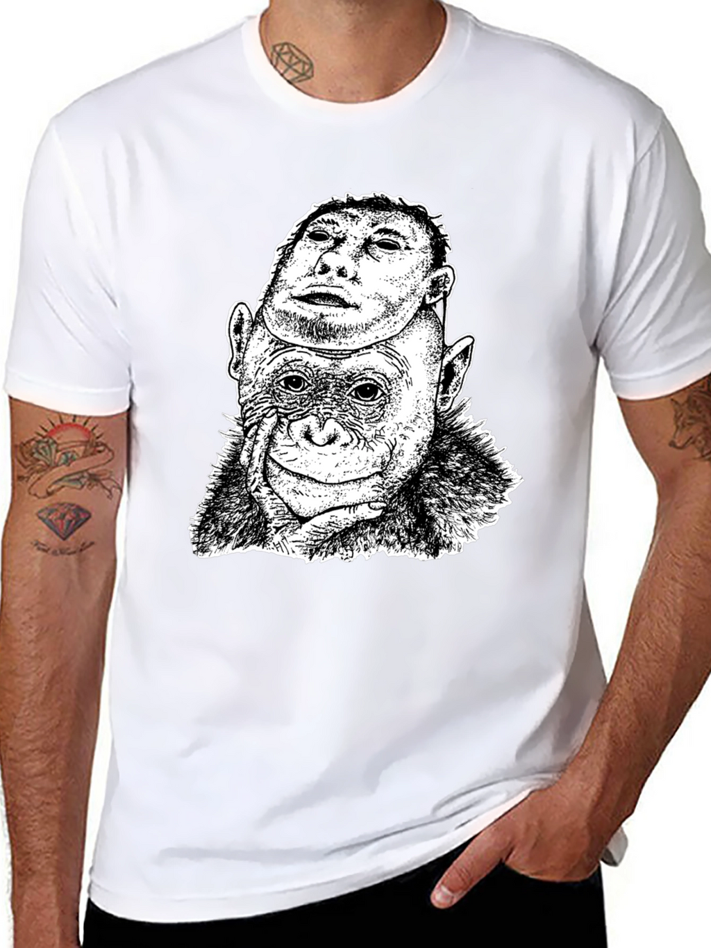 Chimpanzee Mask Graphic T-Shirt