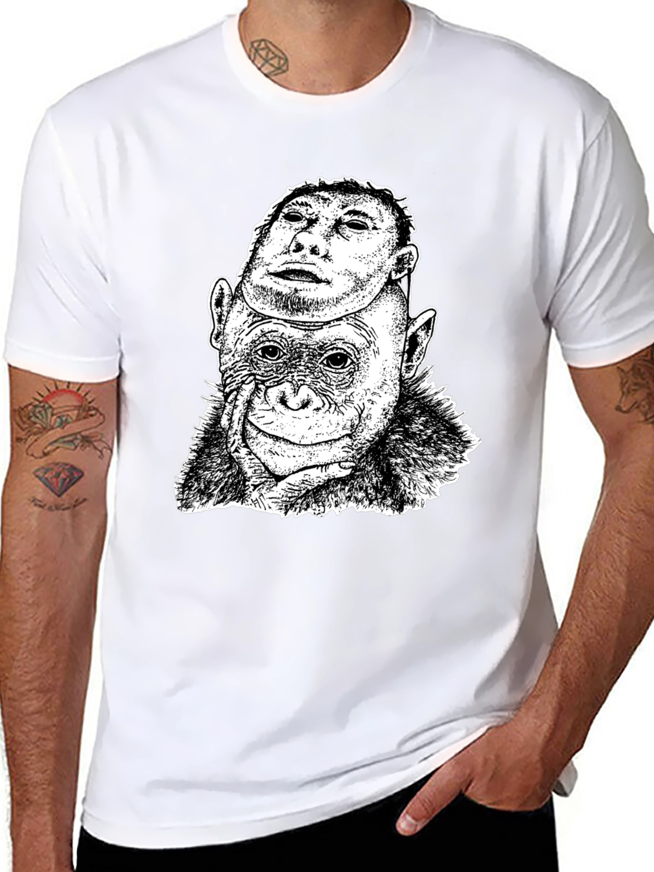 Chimpanzee Mask Graphic T-Shirt
