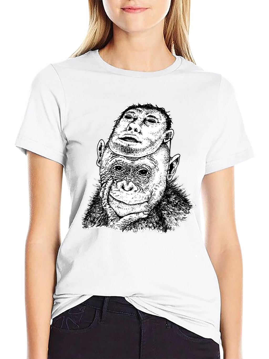 Chimpanzee Mask Graphic T-Shirt