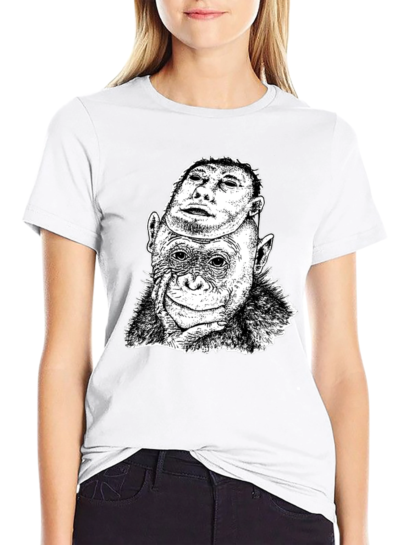 Chimpanzee Mask Graphic T-Shirt