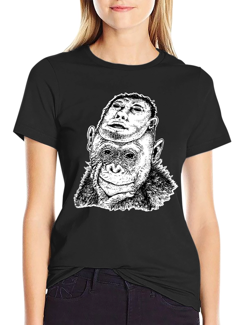 Chimpanzee Mask Graphic T-Shirt
