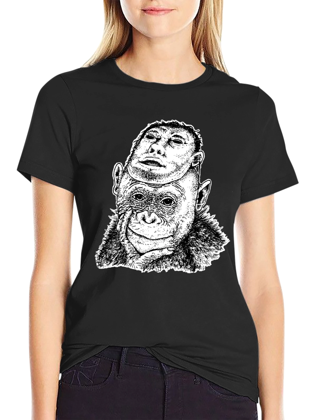 Chimpanzee Mask Graphic T-Shirt