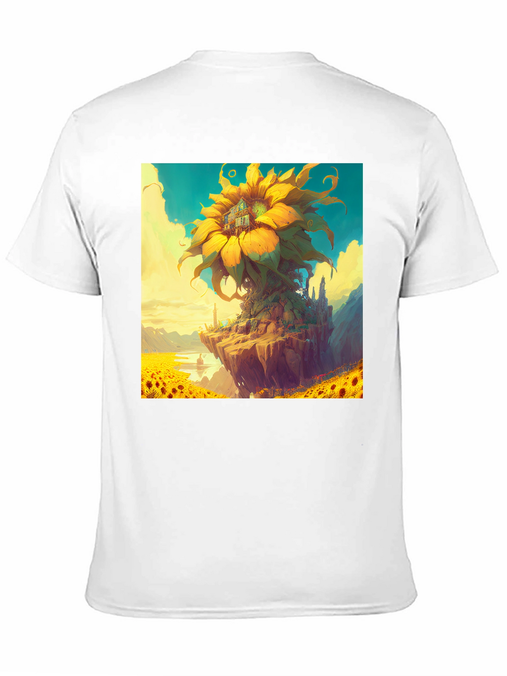 Sunflower Island Graphic Tee - Unique Art Shirt