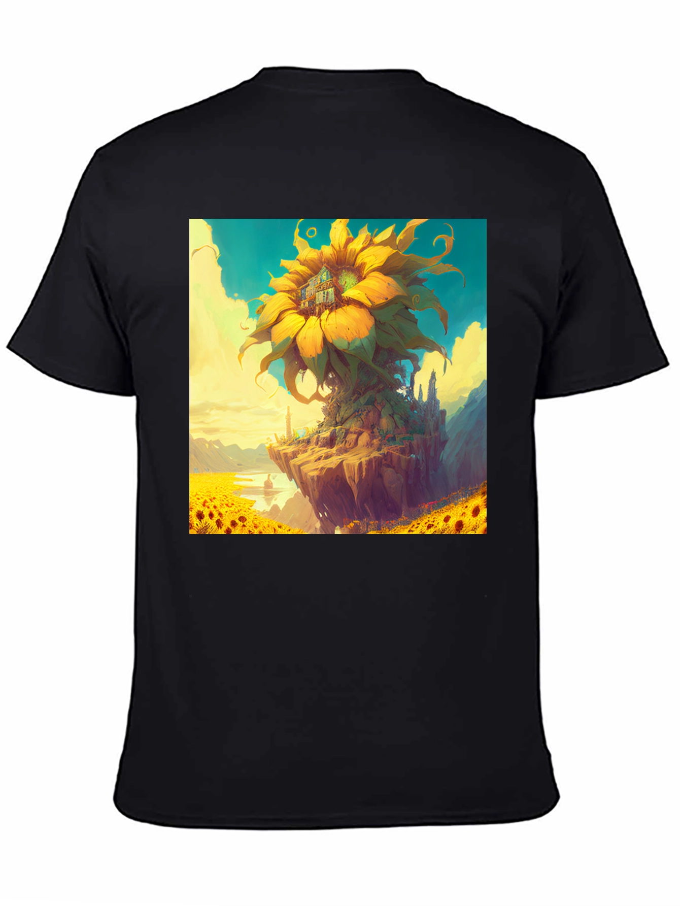 Sunflower Island Graphic Tee - Unique Art Shirt