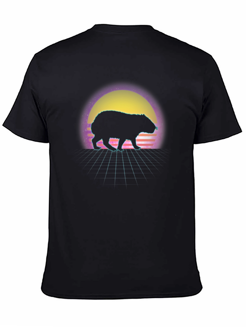 Retro Capybara Sunset Graphic Tee
