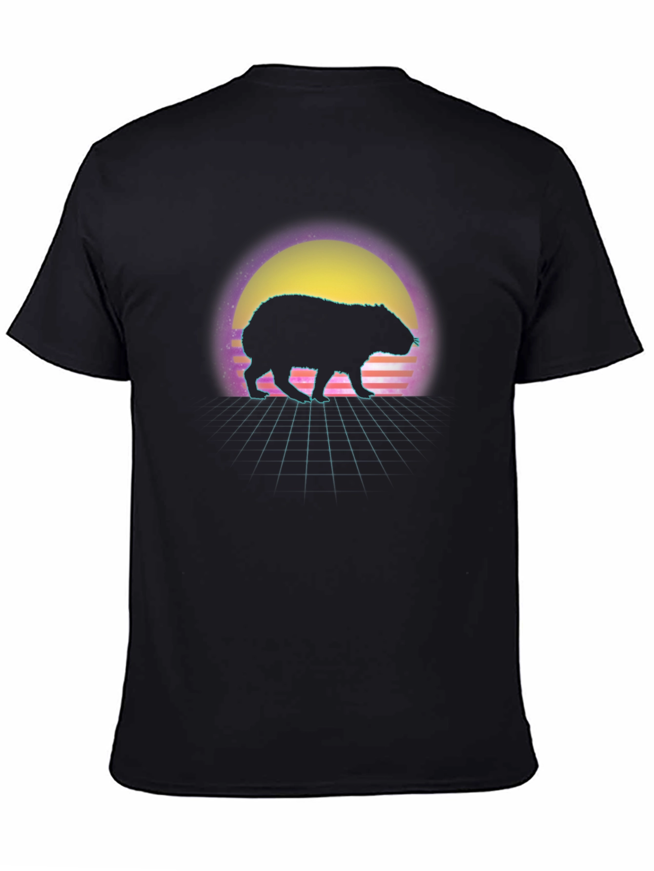 Retro Capybara Sunset Graphic Tee