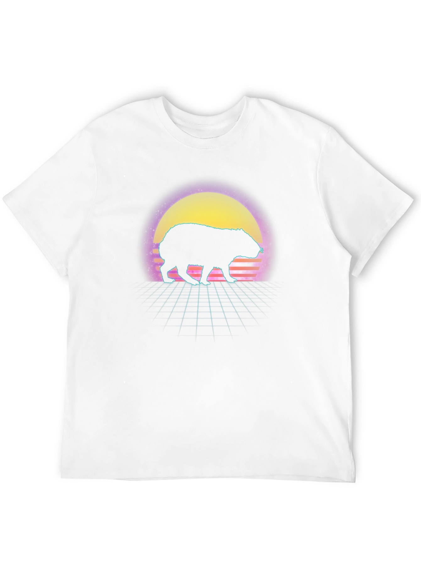 Retro Capybara Sunset Graphic Tee
