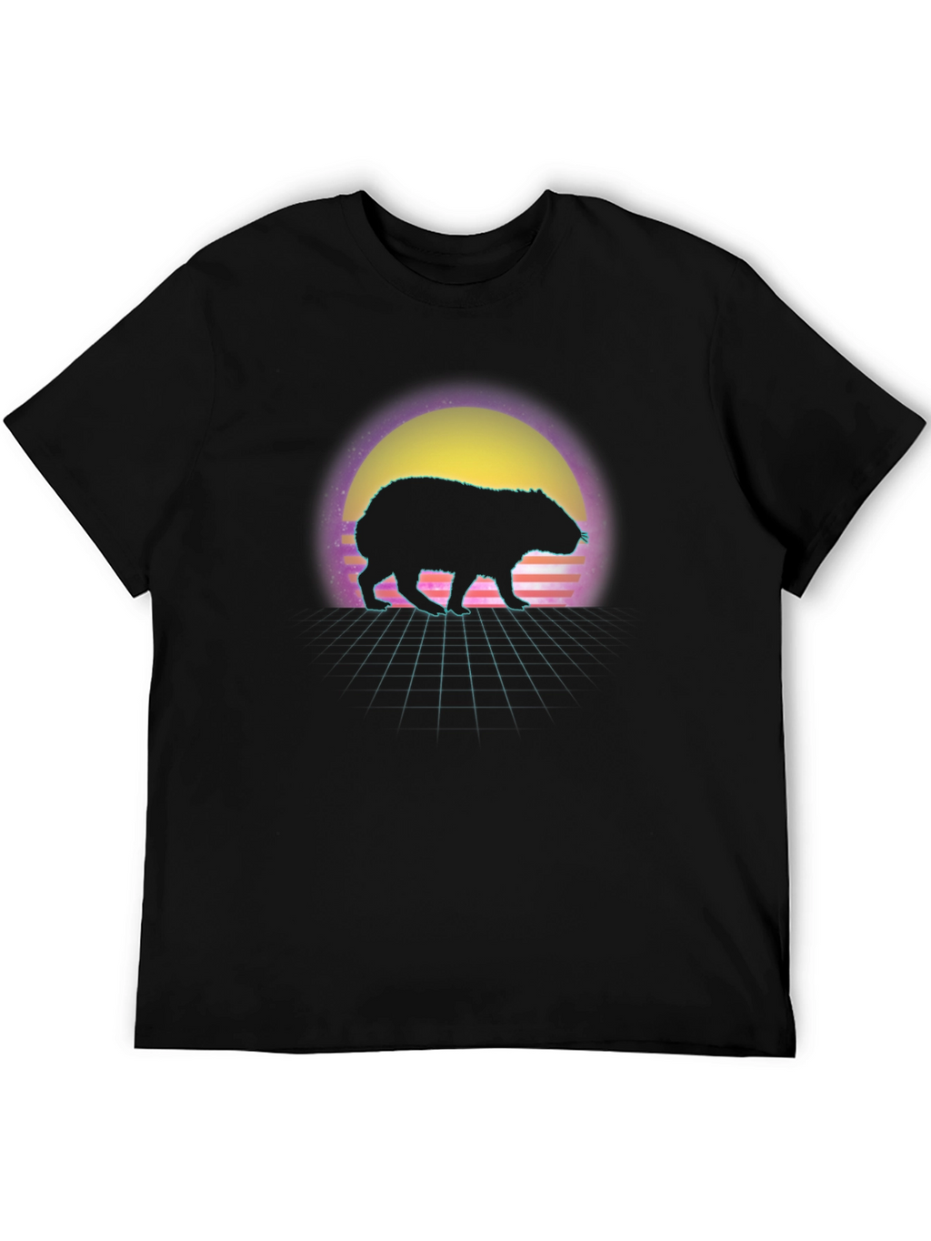 Retro Capybara Sunset Graphic Tee