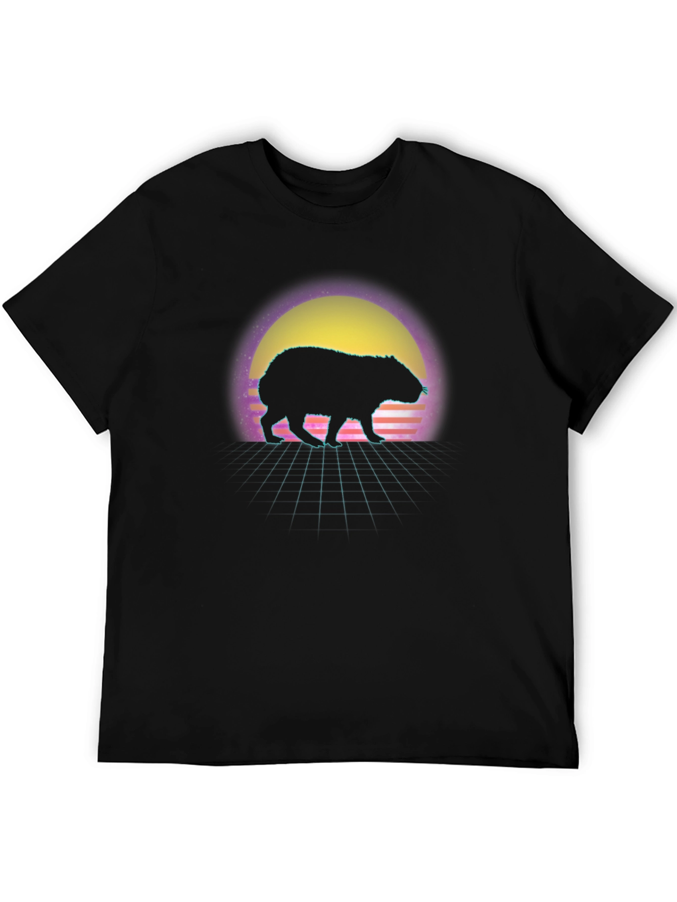 Retro Capybara Sunset Graphic Tee