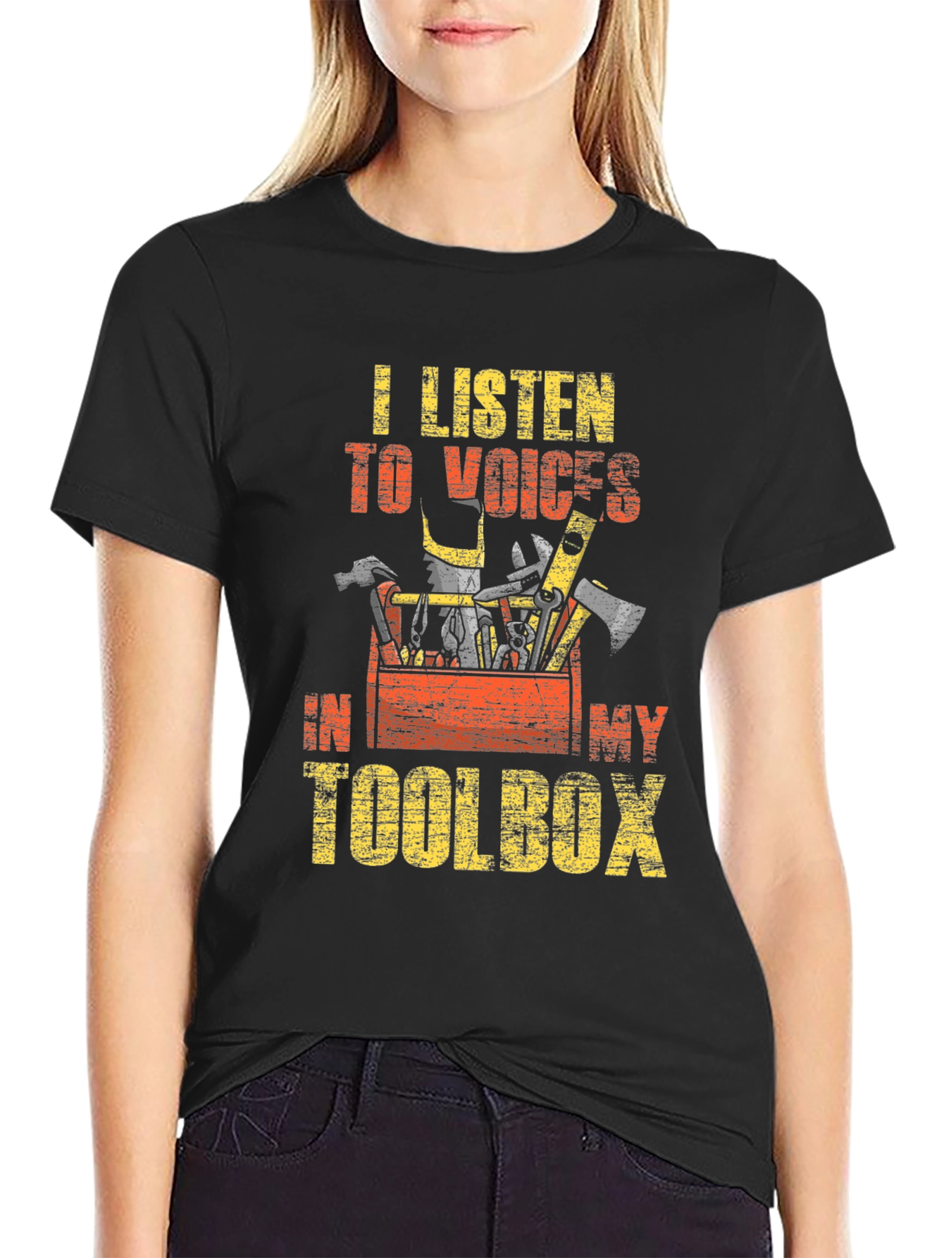 Toolbox Voices Mens Black Graphic T-Shirt