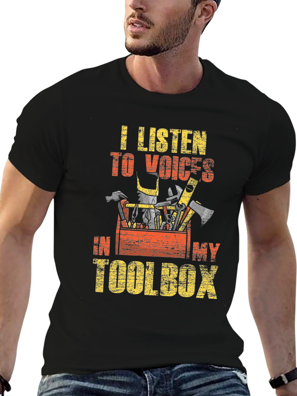 Toolbox Voices Mens Black Graphic T-Shirt